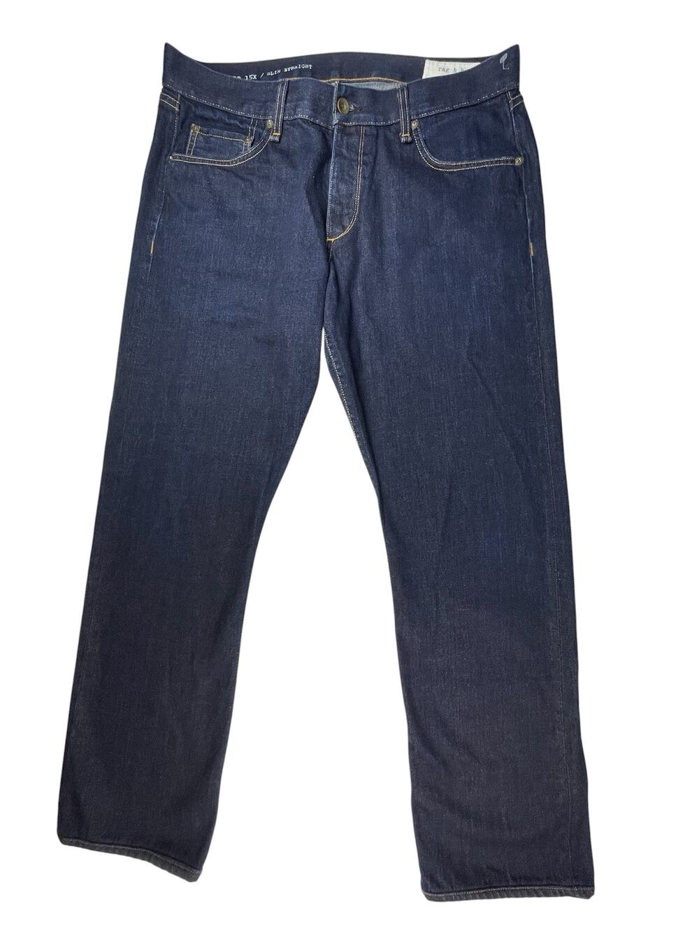 Rag & Bone Mens RB15X Slim Straight jeans sz 36 dark indigo wash premium cotton
